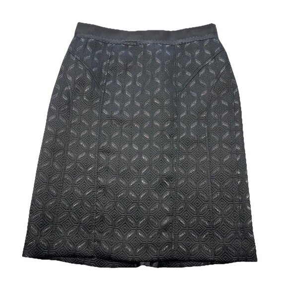 Ann Taylor Pencil Skirt Sz 6 Ribbon Detail Office Siren Quilted Career Slit New - Picture 1 of 10